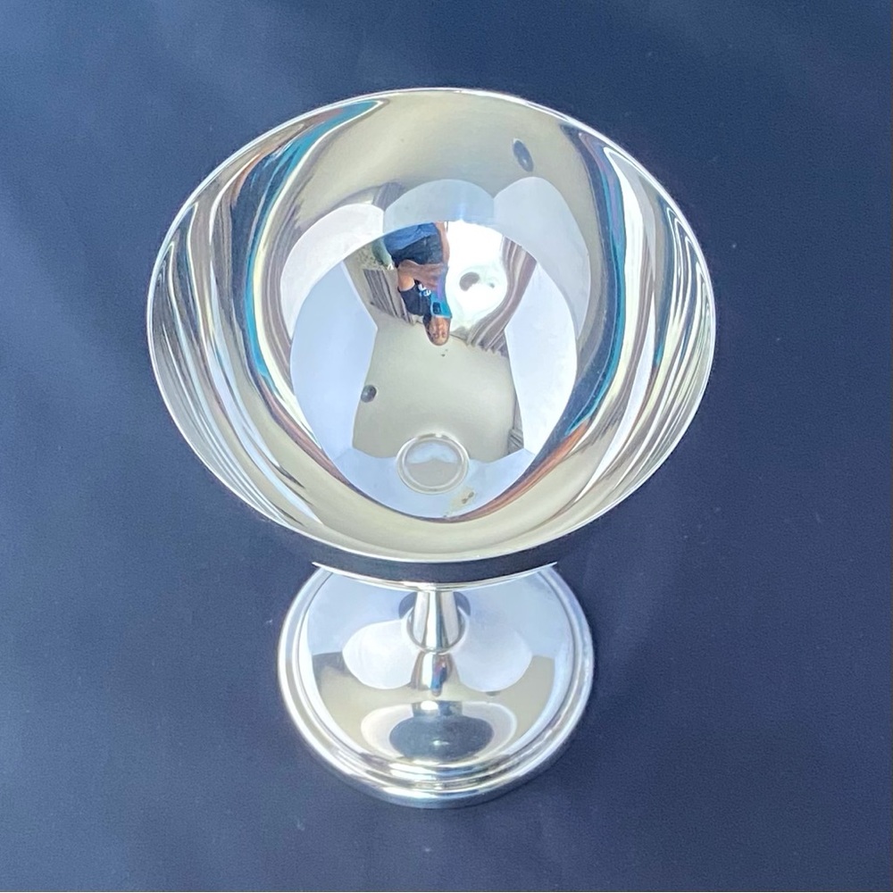 Vintage Mexican Silver Plated Brass Stemmed Goblet - Picture 4 of 5